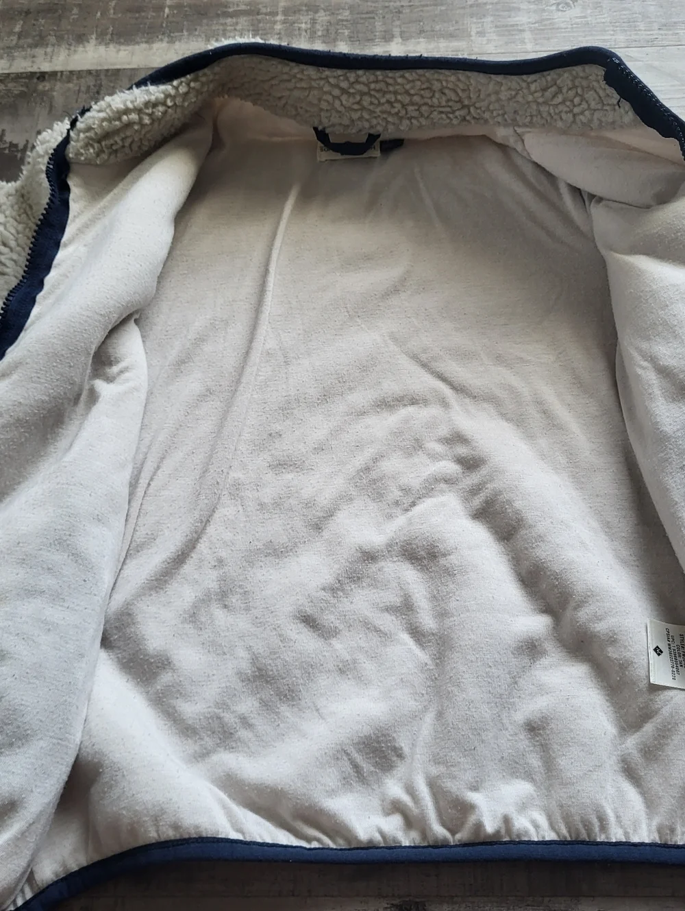 Member's Mark Boy's Lightweight Cuddly Cozy Full Zip Sherpa Jacket Size 7 Cream
